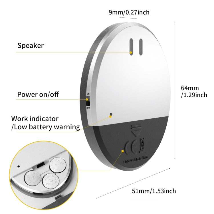 Ultra-slim Round Door / Window Alert Detect Vibration Sensor Alarm for Home Alarms Security Ultra-slim Round Door / Window Alert Detect Vibration Sensor Alarm for Home Alarms Security